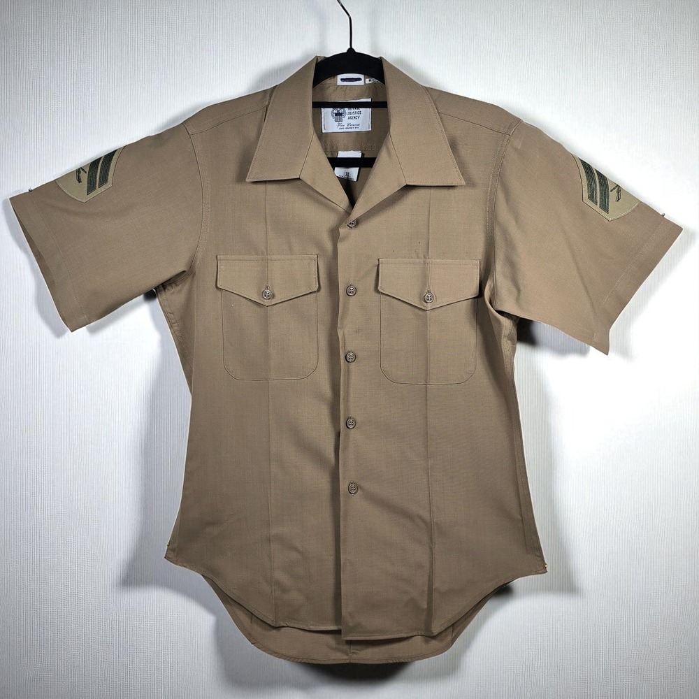 Mens US Military Shirt Defense Logistics Agency Valor Collection Khaki Shade M1